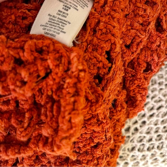 NWOT Free People Caught Up Bell-Sleeve Crochet Sweater - Picture 8 of 12